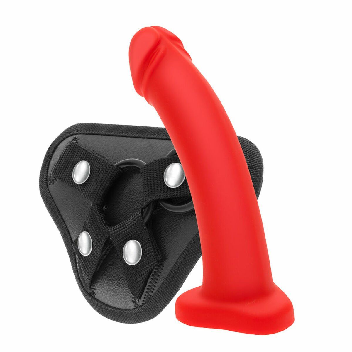 Consolador con arnés S Pleasures Rojo/Negro