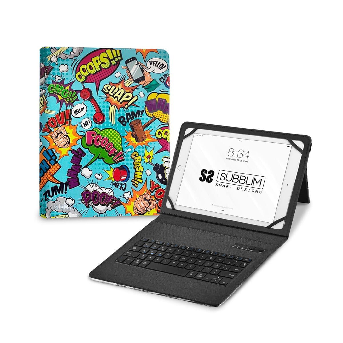 Teclado Bluetooth con Soporte para Tablet Subblim SUBKT5-BTTC20 Qwerty Español Multicolor Español