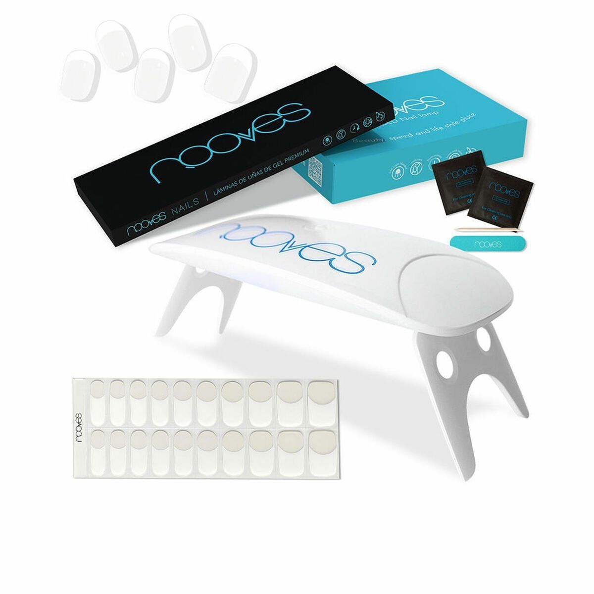 Kit de Manicura Francesa Nooves Premium Manicura francesa Láminas de Gel para Uñas 5 Piezas
