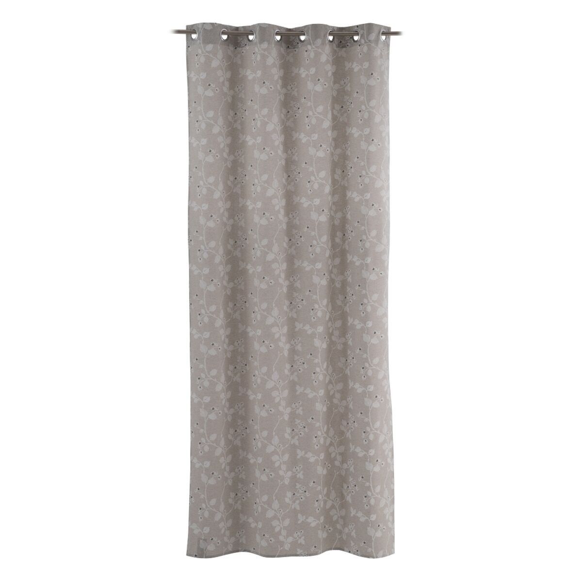 Cortina Gris Flores 140 x 260 cm