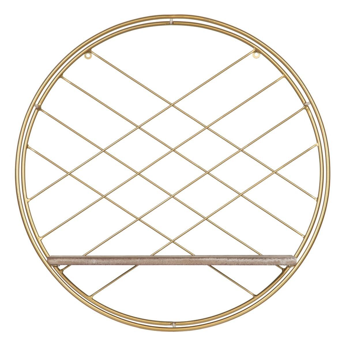 Estante 51 x 14 x 51 cm Natural Dorado Metal Madera