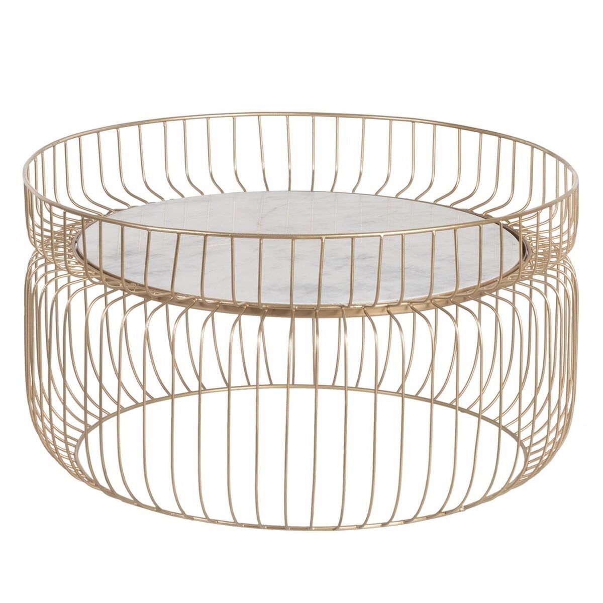Mesa de Centro Blanco Dorado 72 x 72 x 40 cm