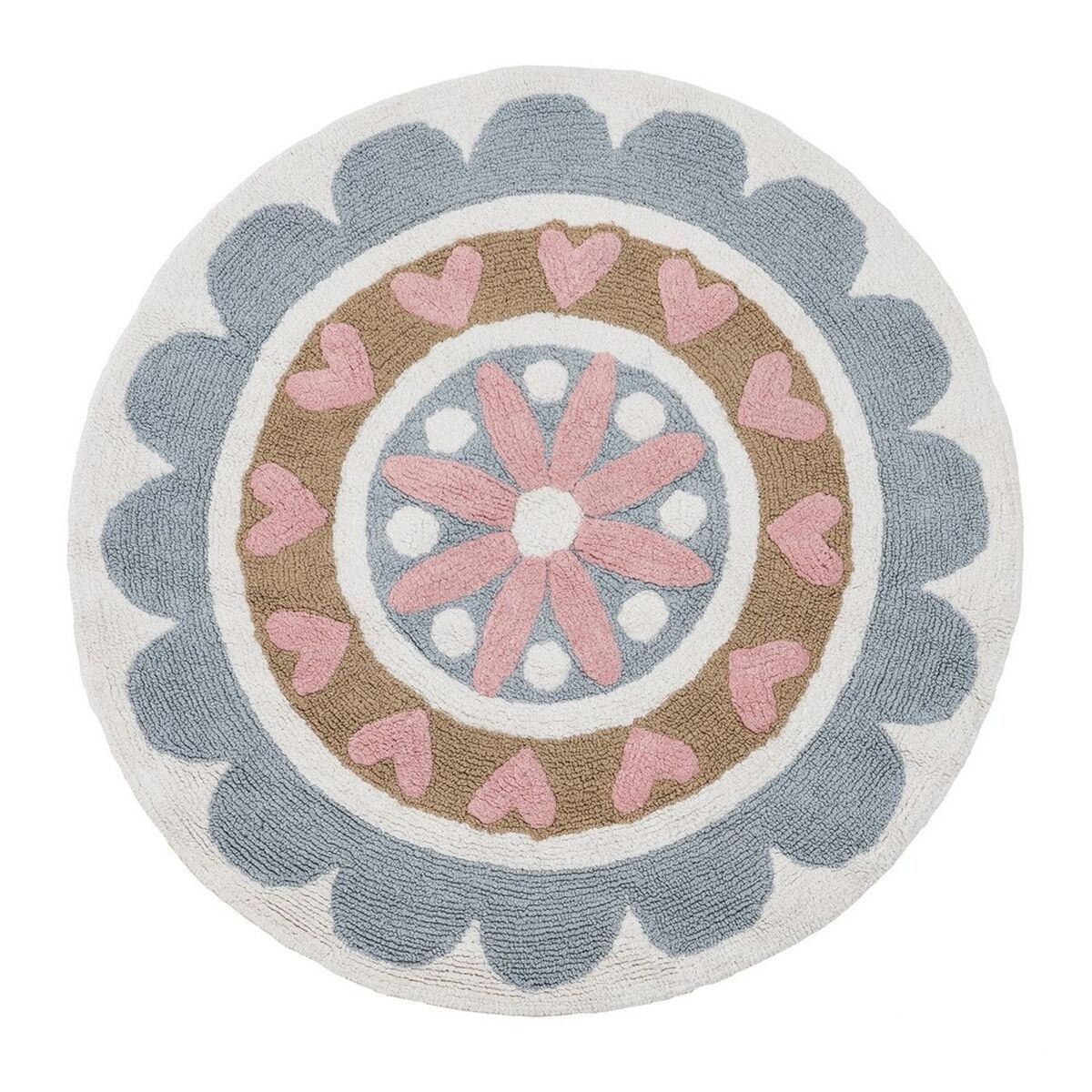 Alfombra Infantil 100 % algodón Flor 100 cm 100 x 100 x 1 cm