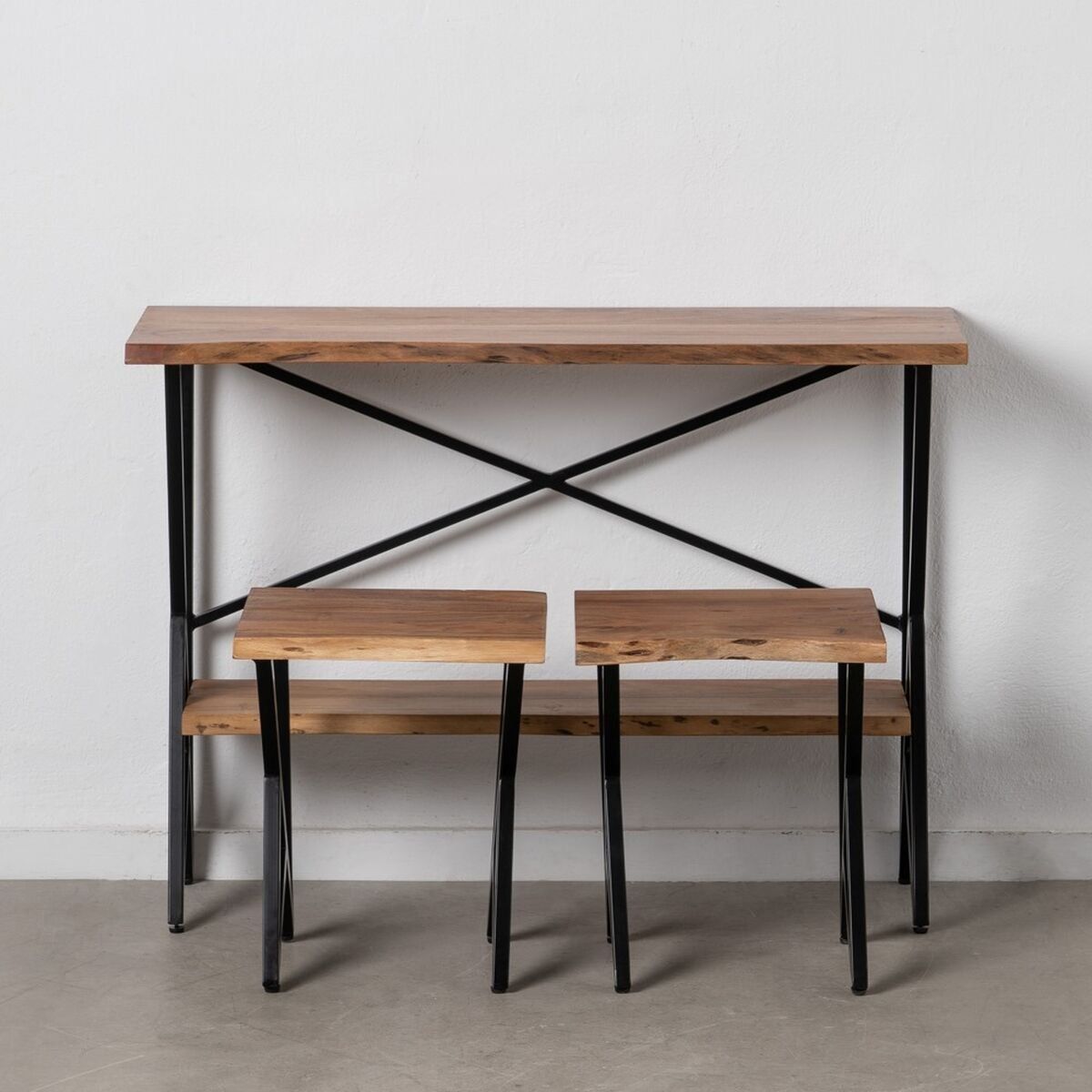 Juego de muebles Negro Natural 107 x 36 x 77 cm