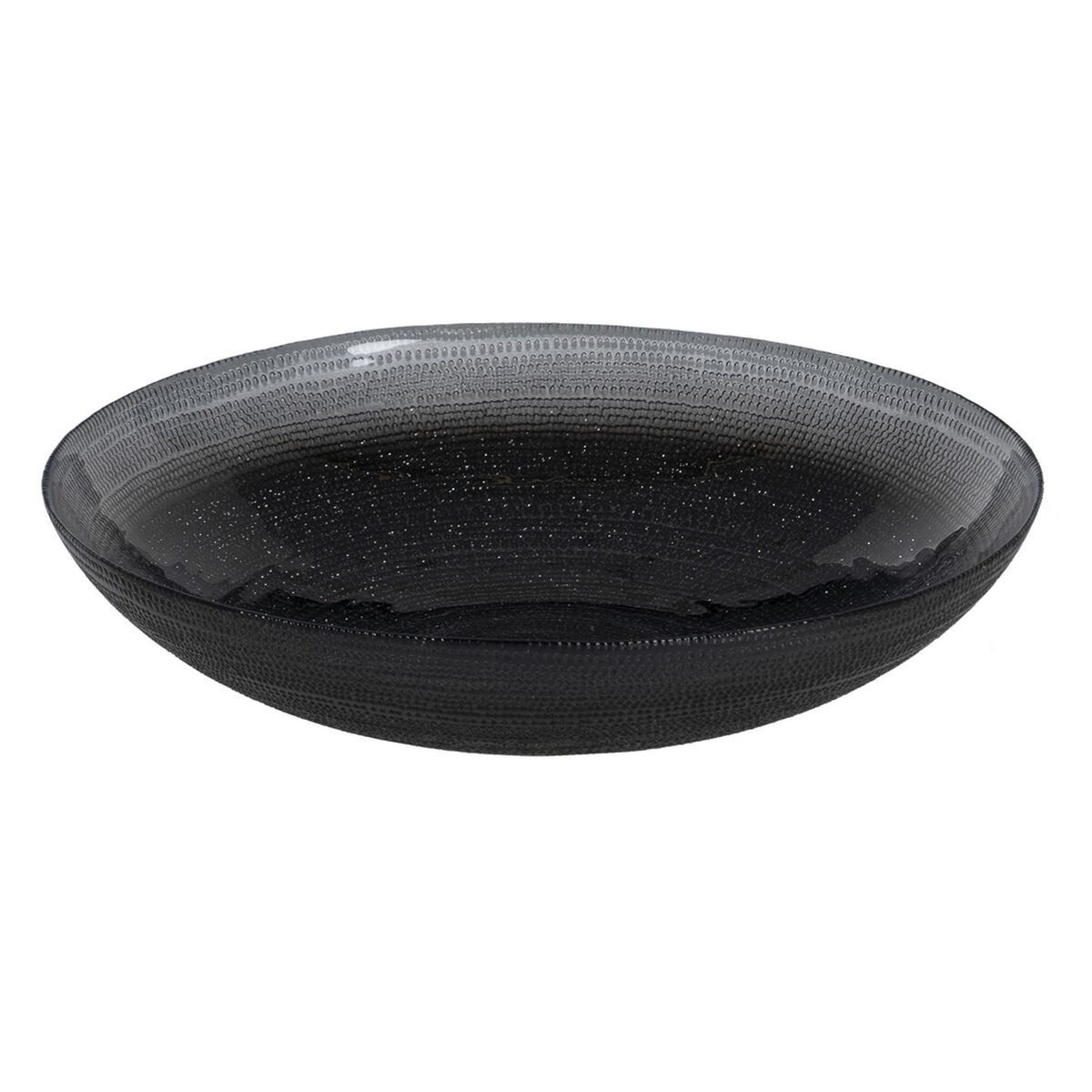 Centro de Mesa Negro Cristal 30 x 30 x 6,5 cm