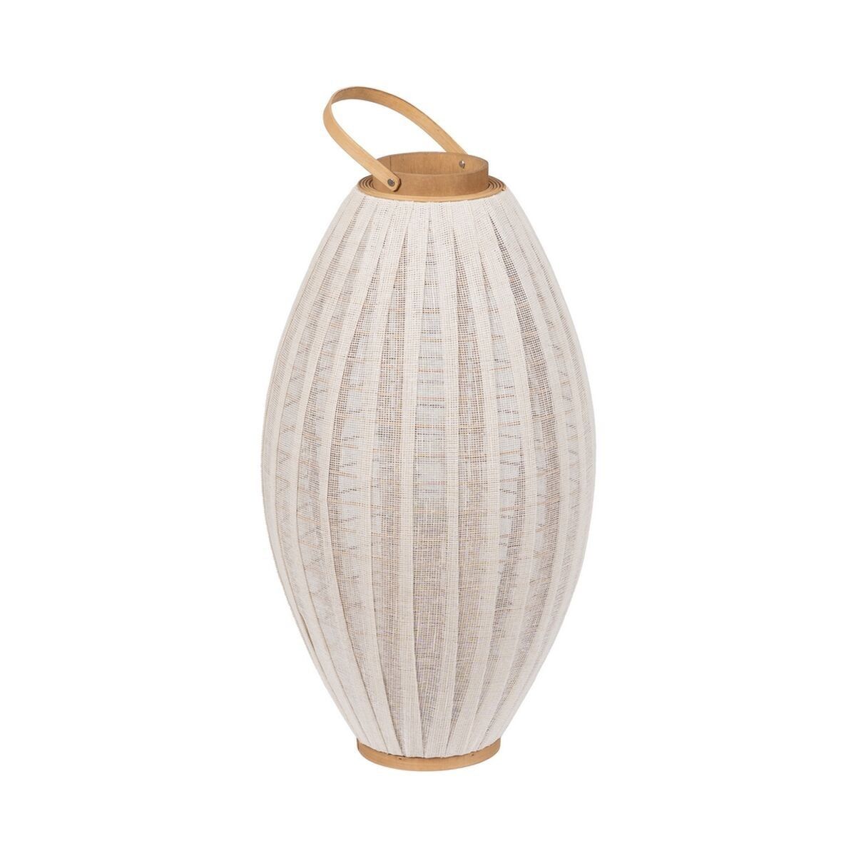Farol Beige Natural Bambú Cristal 38 x 38 x 70 cm