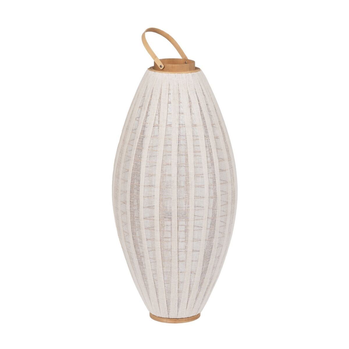 Farol Beige Natural Bambú Cristal 40 x 40 x 83 cm