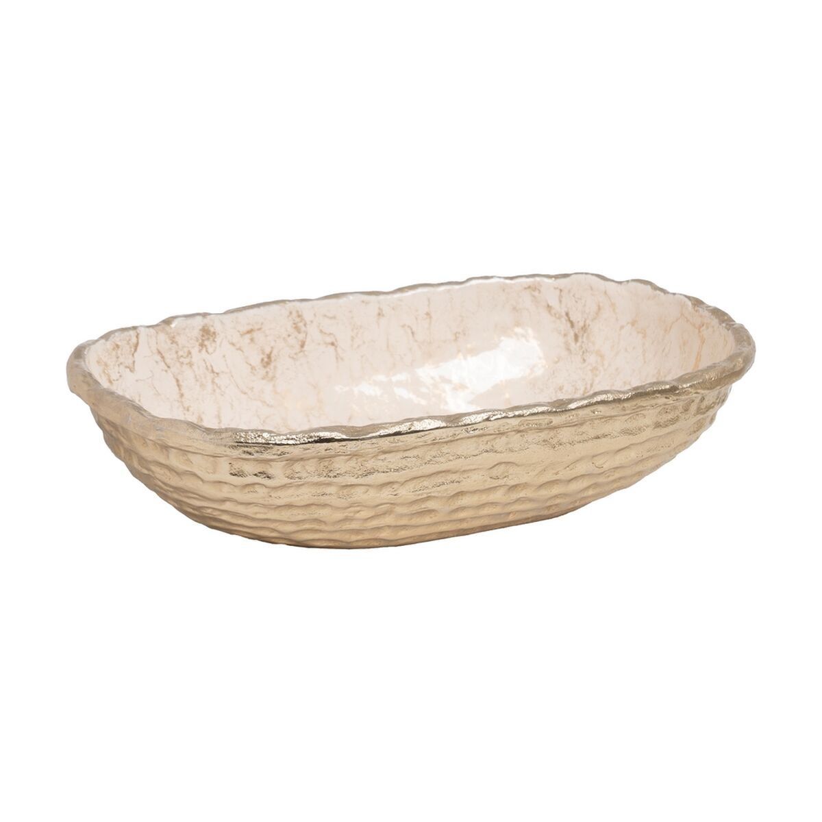 Centro de Mesa Blanco Champán Aluminio 39 x 23,25 x 9,5 cm