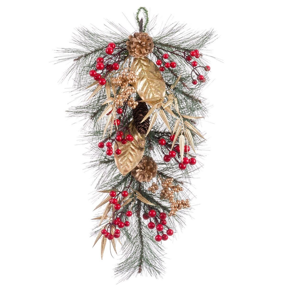 Colgador para Puertas Multicolor Dorado Plástico Piñas Navidad 30 x 12 x 60 cm 60 cm