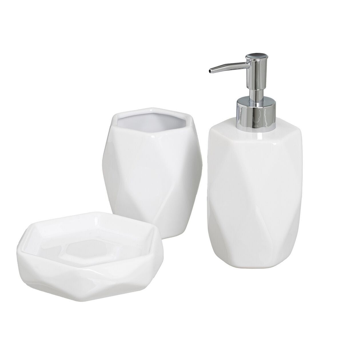 Set de Baño Blanco Cerámica 23,5 x 8 x 23,5 cm