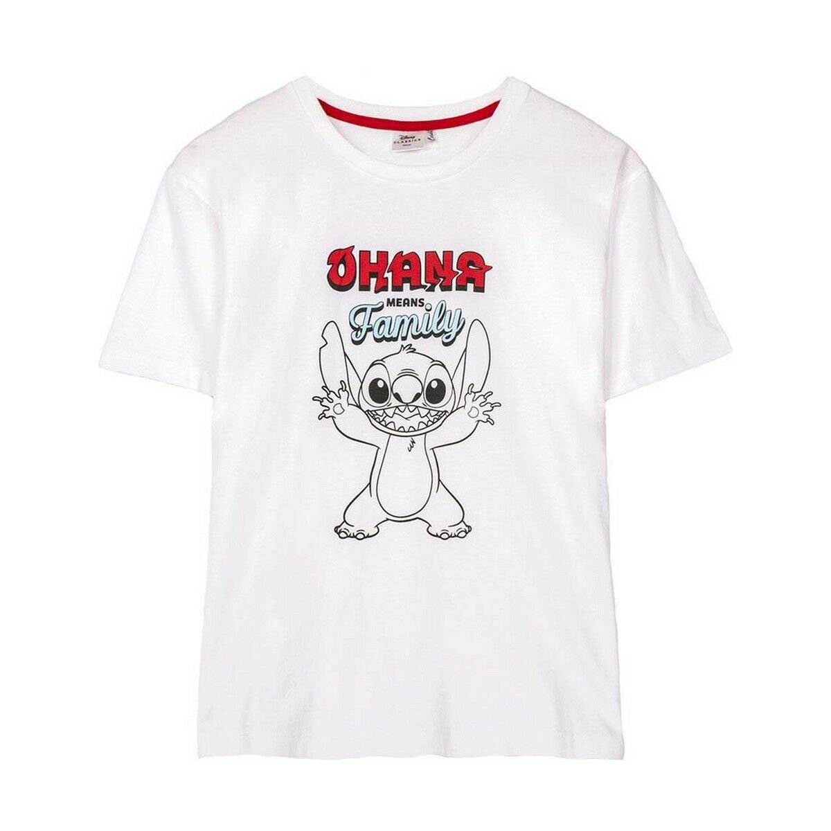 Camiseta de Manga Corta Mujer Stitch Blanco