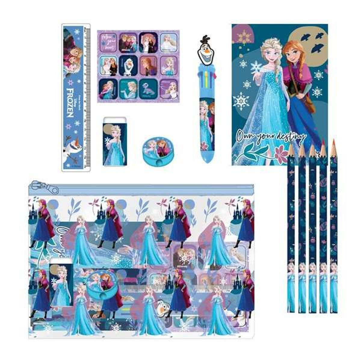 Set de Papelería Frozen Azul