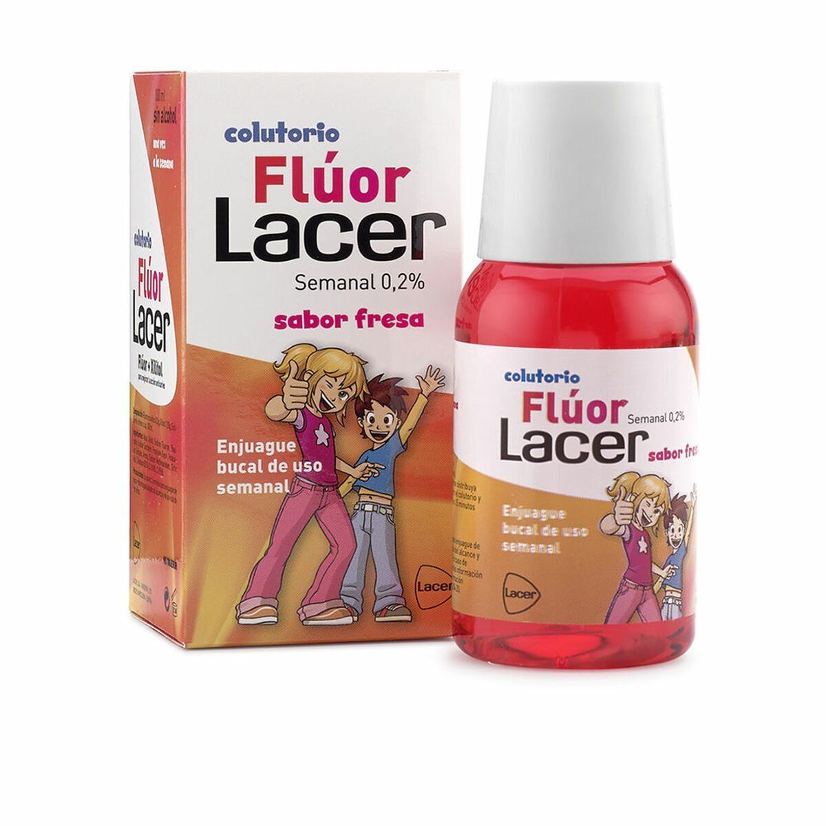 Colutorio Lacer Flúor 100 ml Junior Flúor Fresa