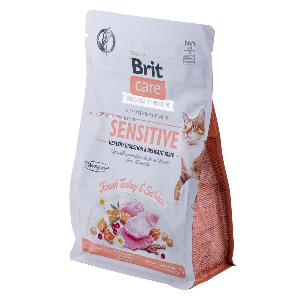 Comida para gato Brit Care Grain-Free Sensitive Adulto Salmón Pavo Pescado 400 g