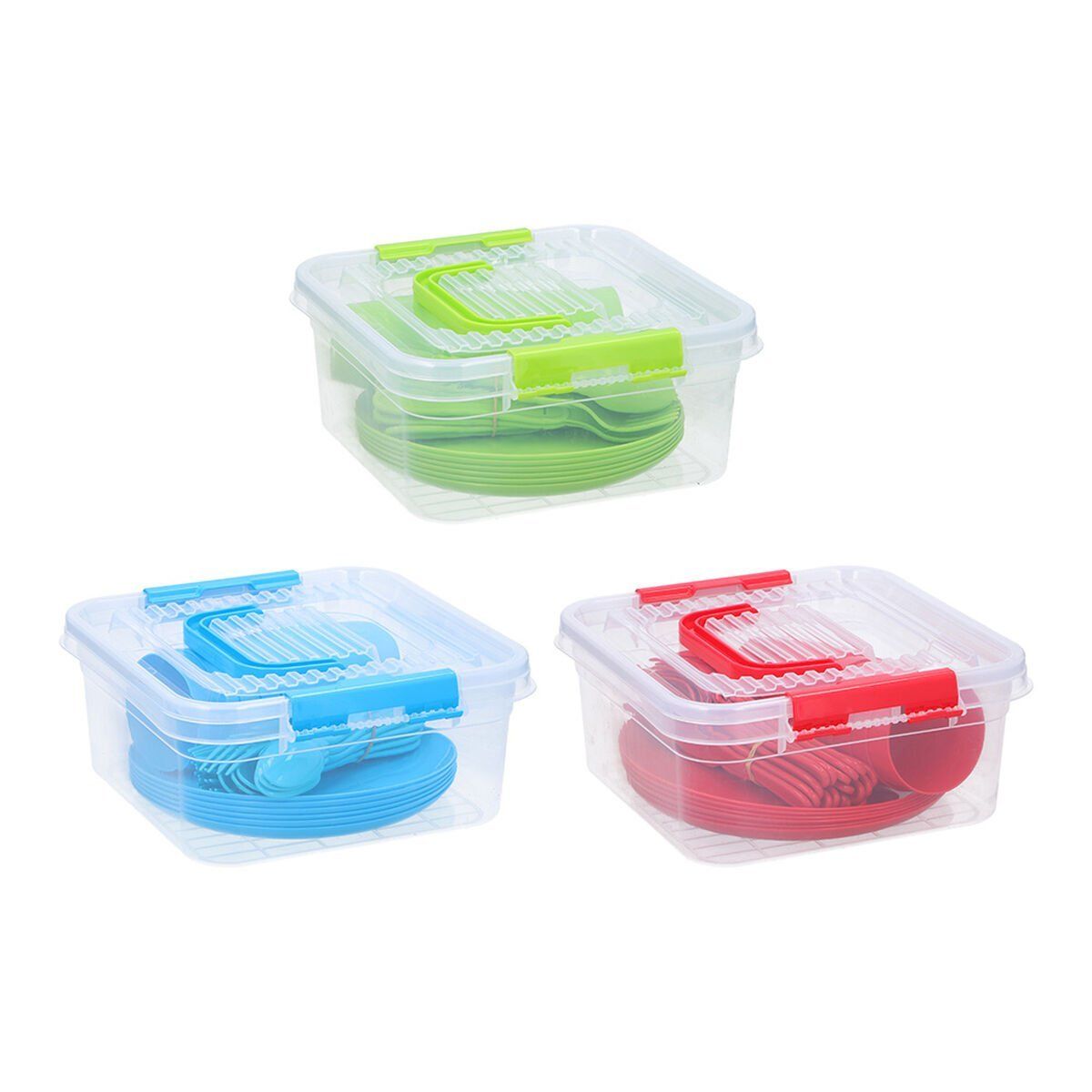 Set de Fiambreras Excellent Houseware PVC 26 x 24,5 x 11,5 cm