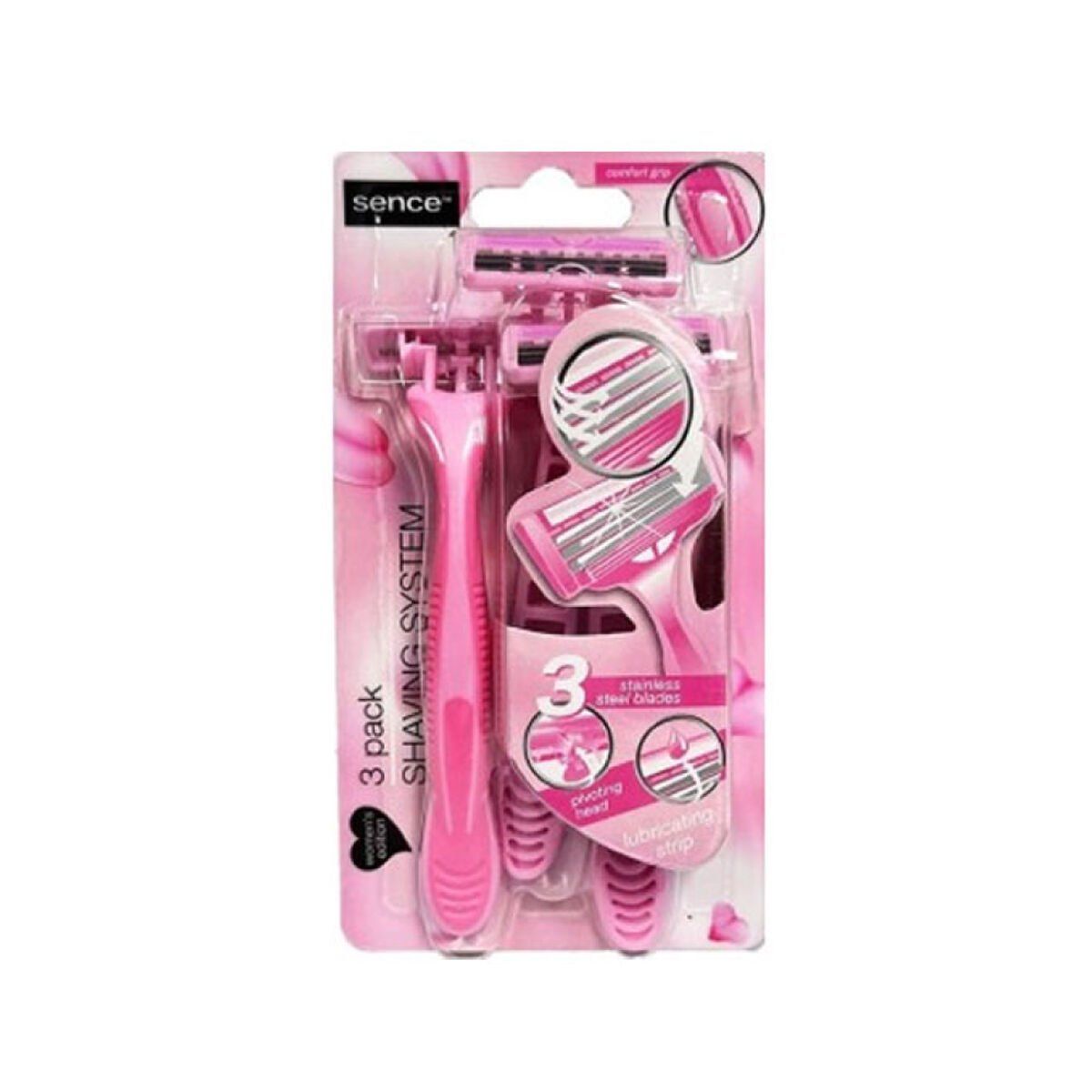 Maquinillas de Afeitar Desechables Sence Rosa (3 Unidades)