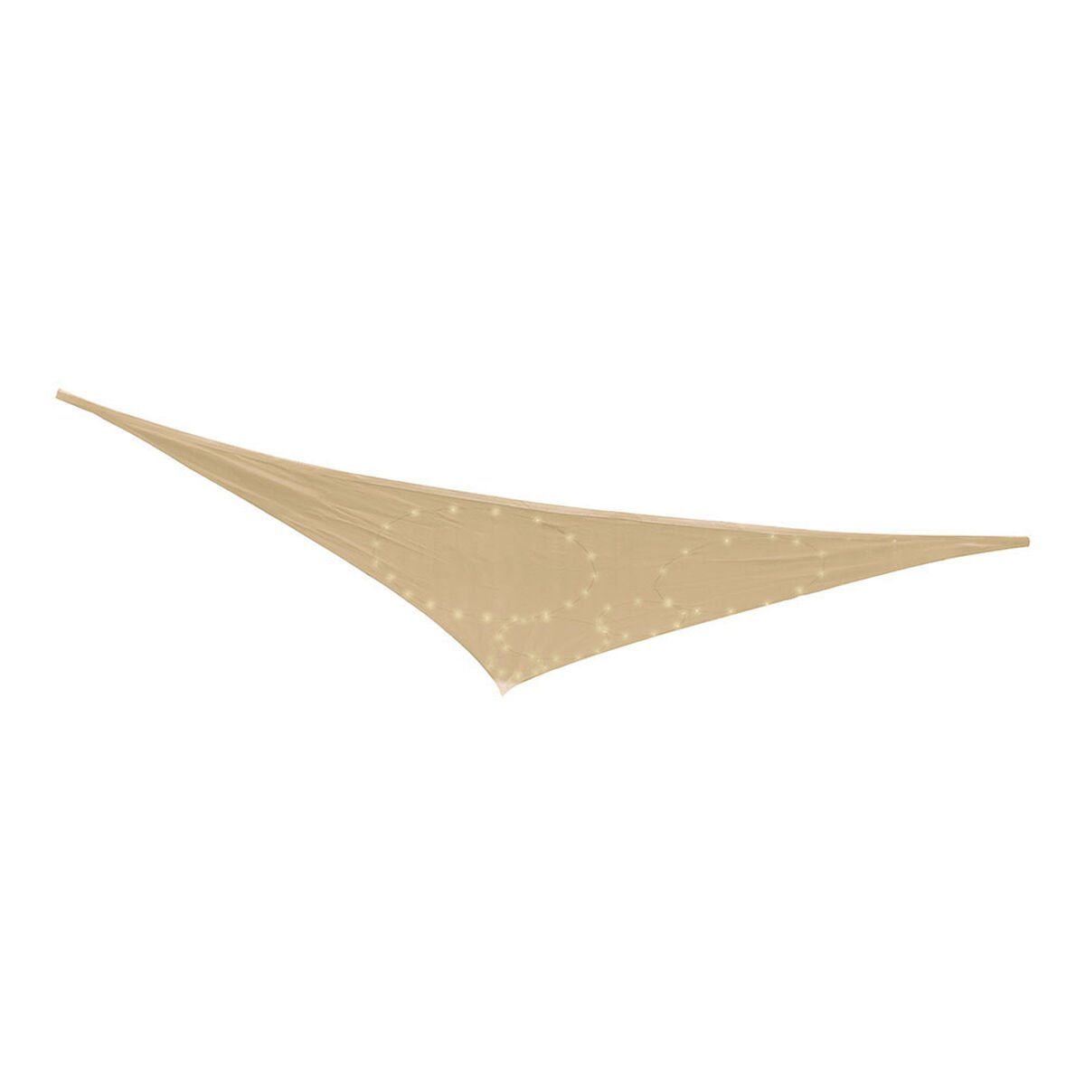 Vela de sombra Beige 3 x 3 x 3 m Luz LED Exterior Solar Toldo