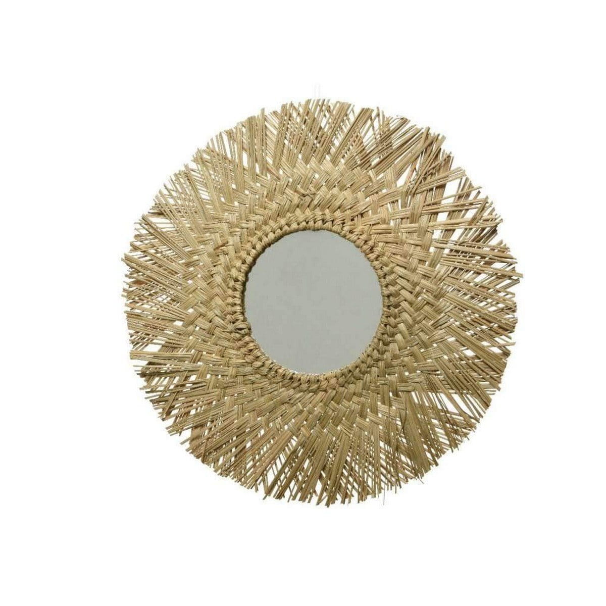 Espejo de pared Decoris Redondo Natural Juncos (Ø 50 cm)