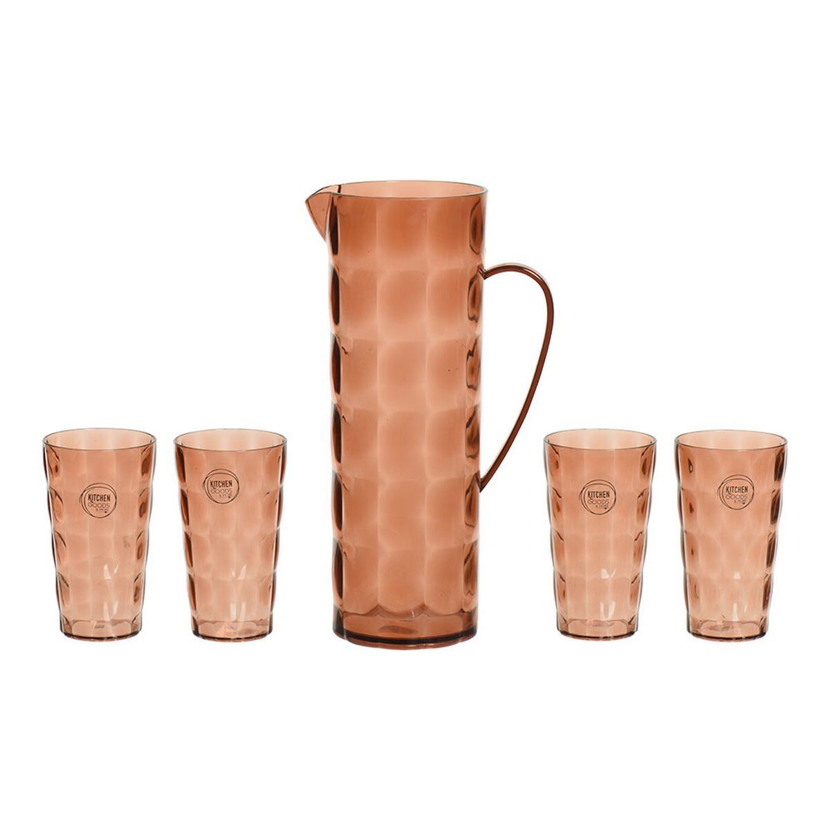 Set de jarra con vasos EDM 869702 Marrón Plástico reciclado 5 Piezas