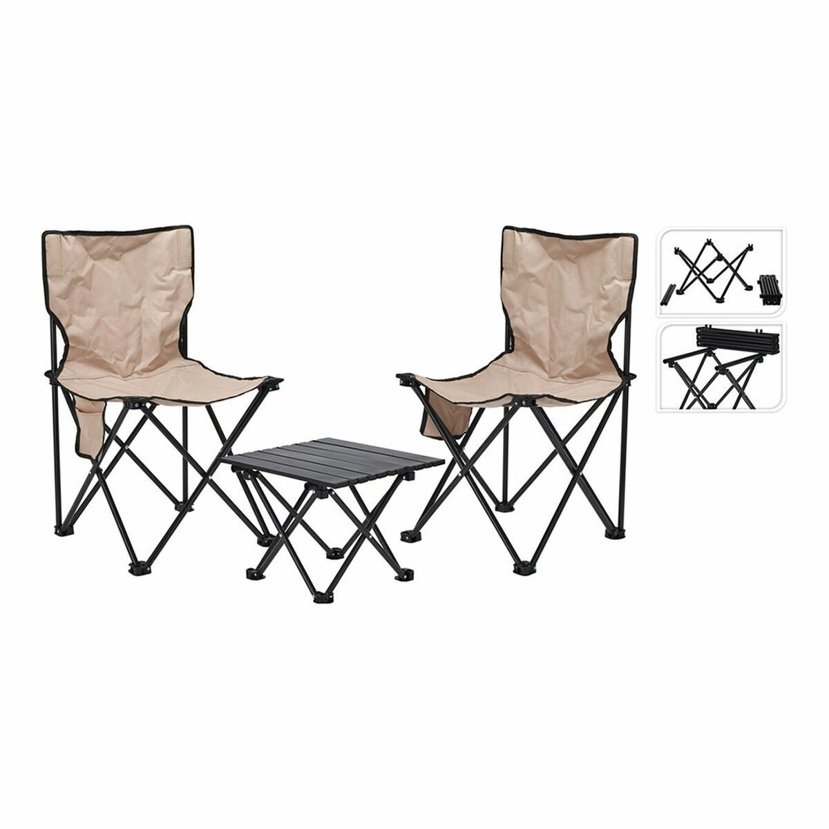 Conjunto de Mesa con 2 Sillas Lifetime Negro Crema