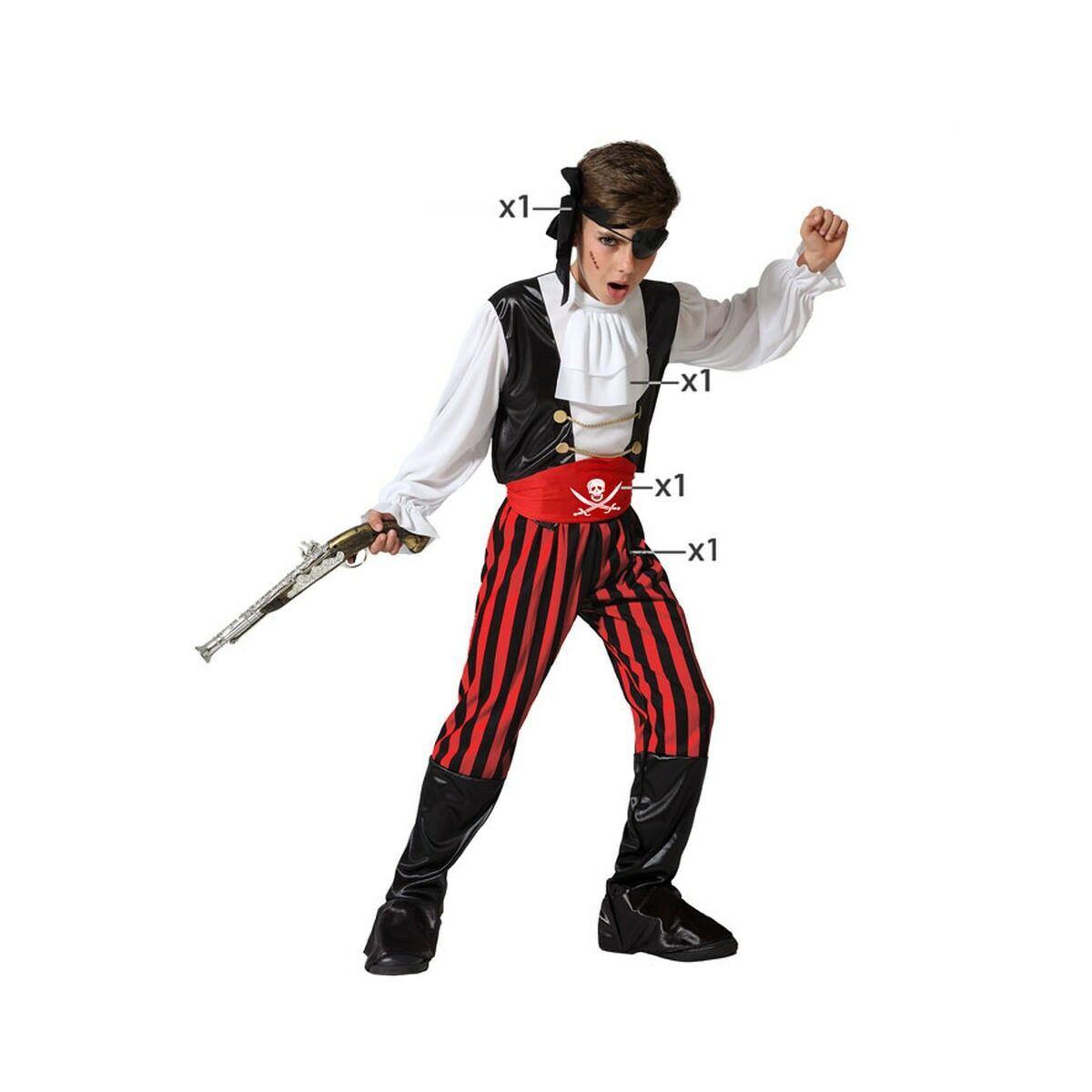Disfraz infantil Pirata Multicolor Piratas 3-4 Años 5-6 Años