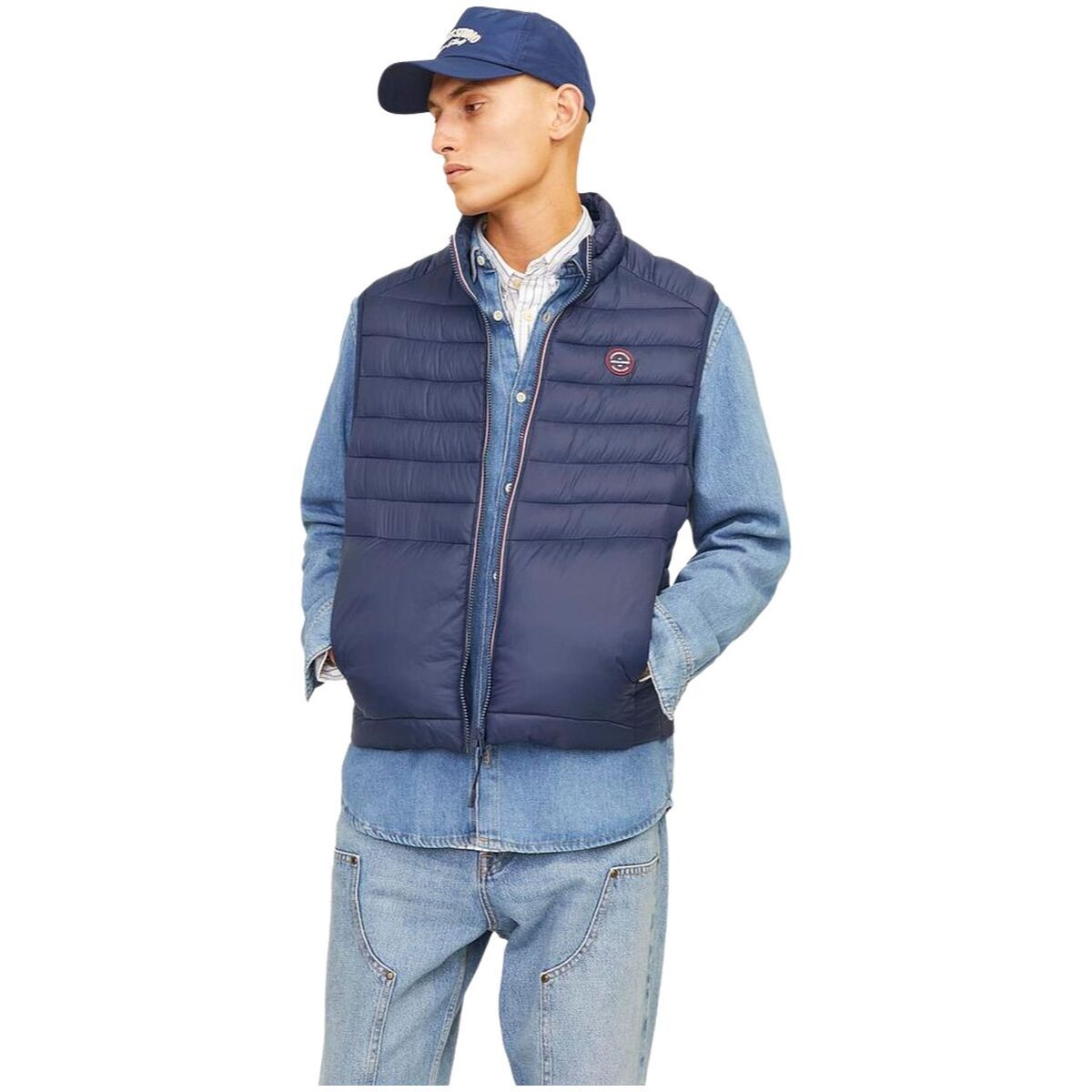 Chaleco Acolchado para Hombre Jack & Jones JJESPRINT BODYWARMER COLLAR NOOS 12258457 Azul marino