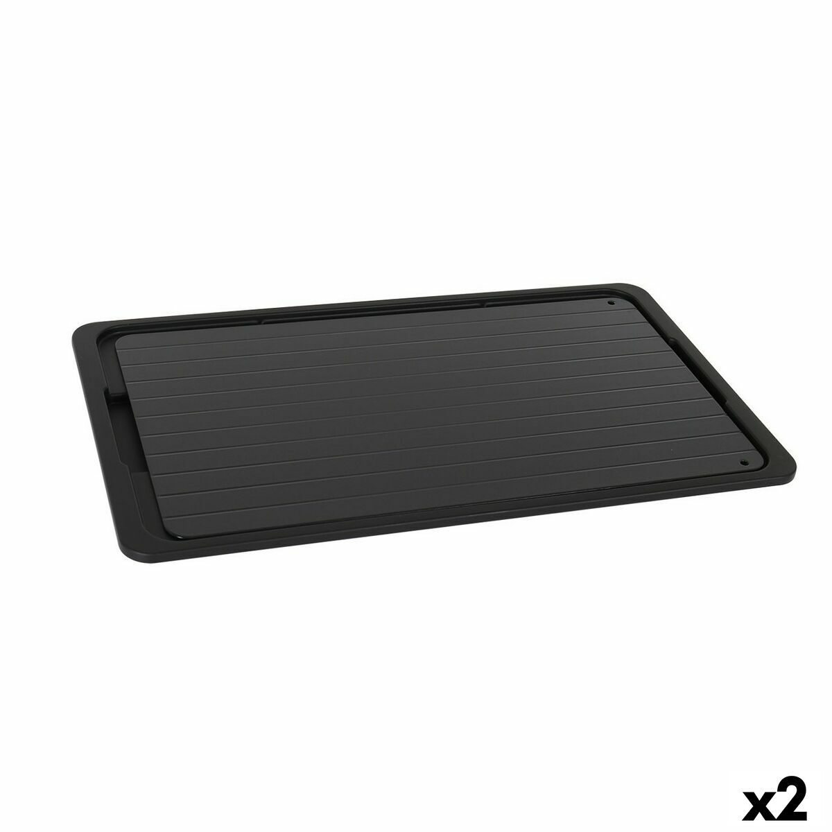 Placa de Descongelación Rápida de Alimentos Percutti Negro 39 x 23 cm Función descongelar (2 Unidades)