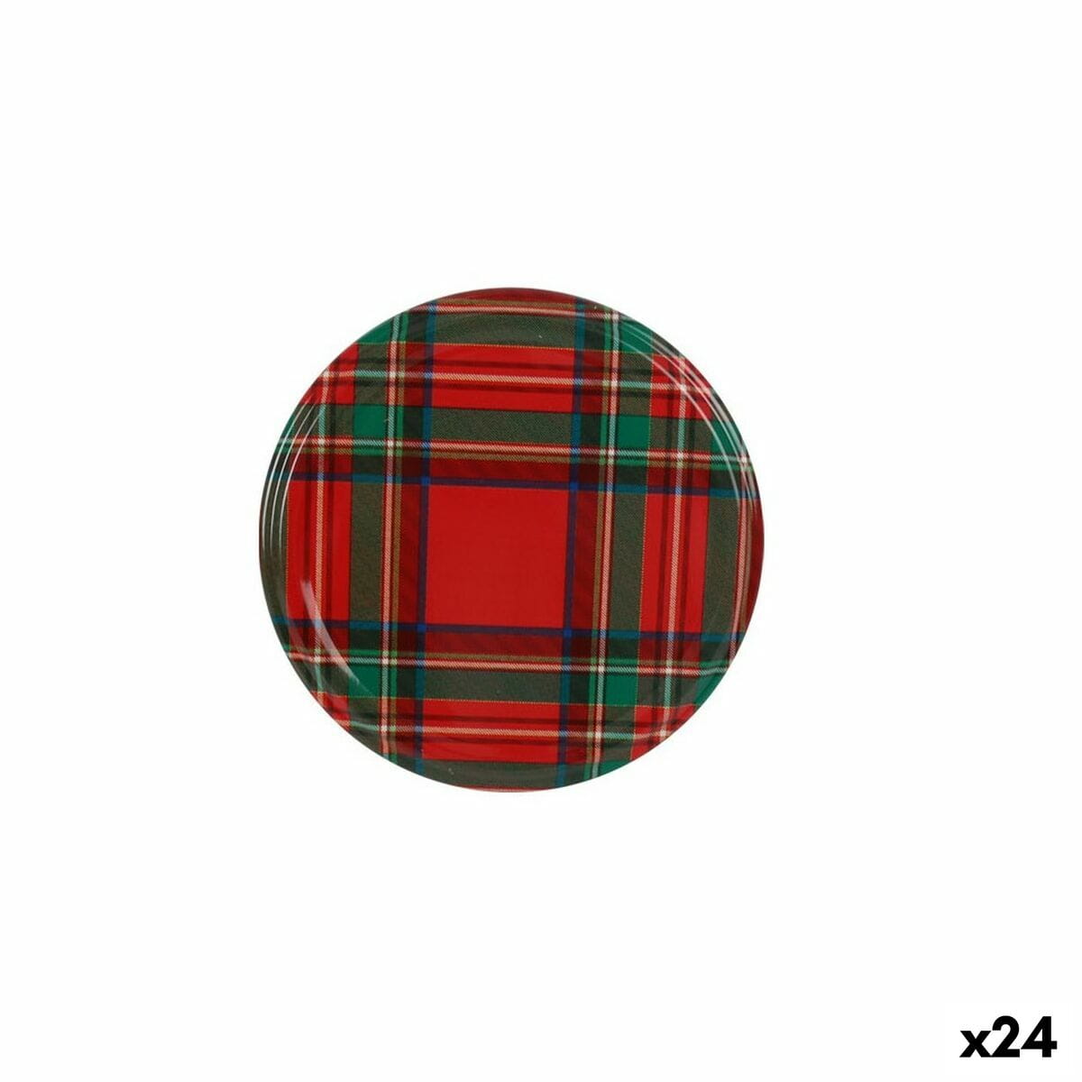 Set de tapas Sarkap Escocés 6 Piezas 6,6 x 0,8 cm (24 Unidades)