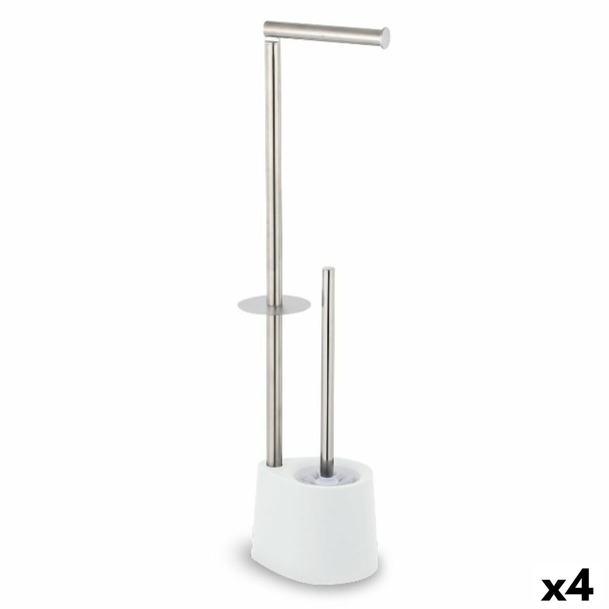 Portarrollos de Papel Higiénico con Soporte para Escobilla Confortime Acero 66 x 22 cm (4 Unidades)