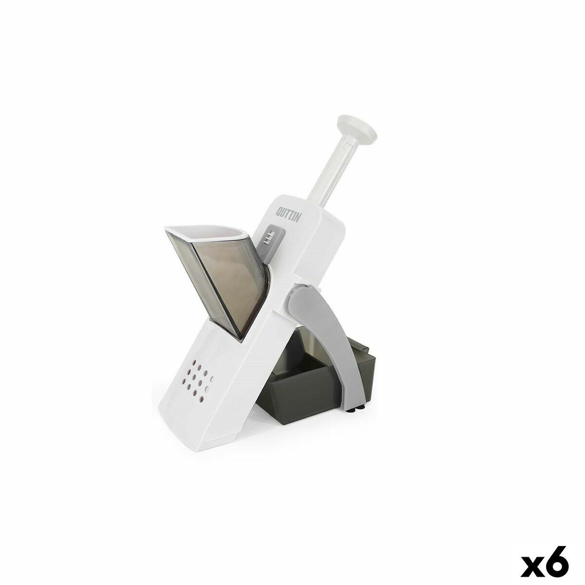 Cortador de Verduras Manual Quttin 14,5 x 14,5 x 33 cm 4 en 1 (6 Unidades)