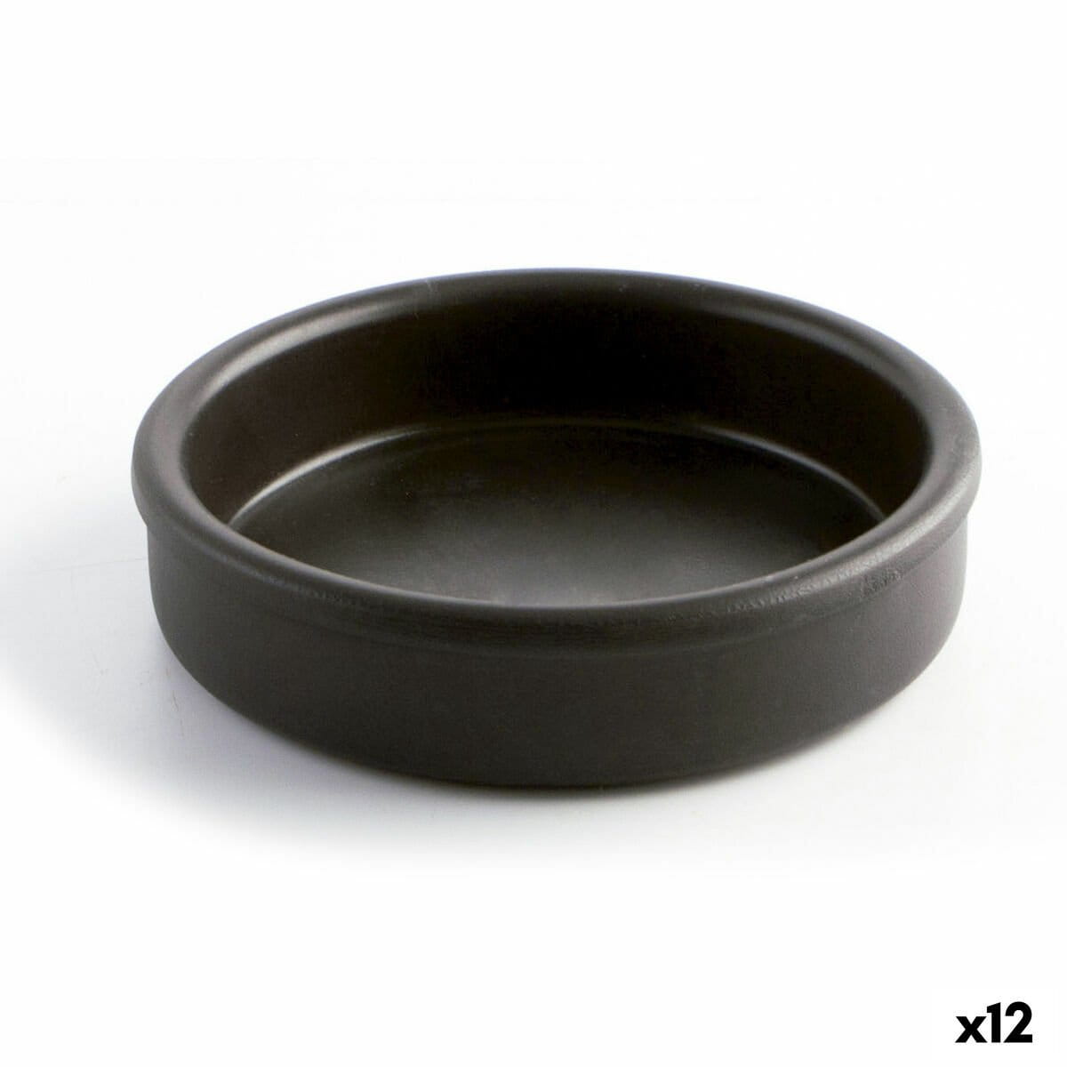 Cazuela Quid Barro Lux Negro Cerámica Ø 14 cm (12 Unidades)