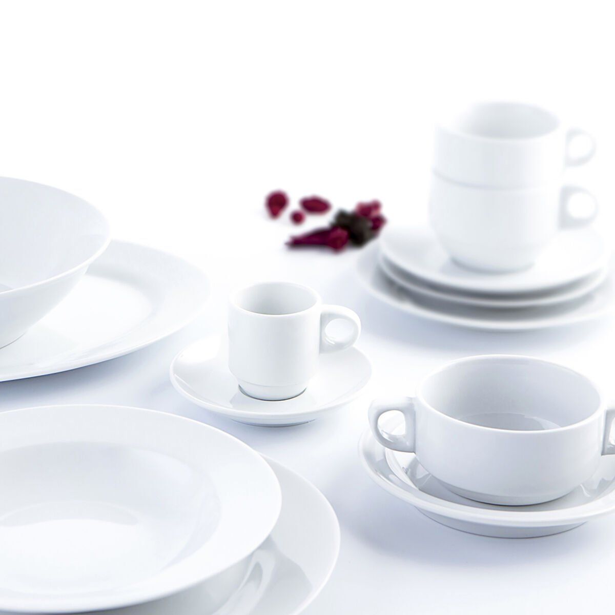 Juego de Tazas de Café Quid Basic Blanco Cerámica 80 ml (12 Unidades)