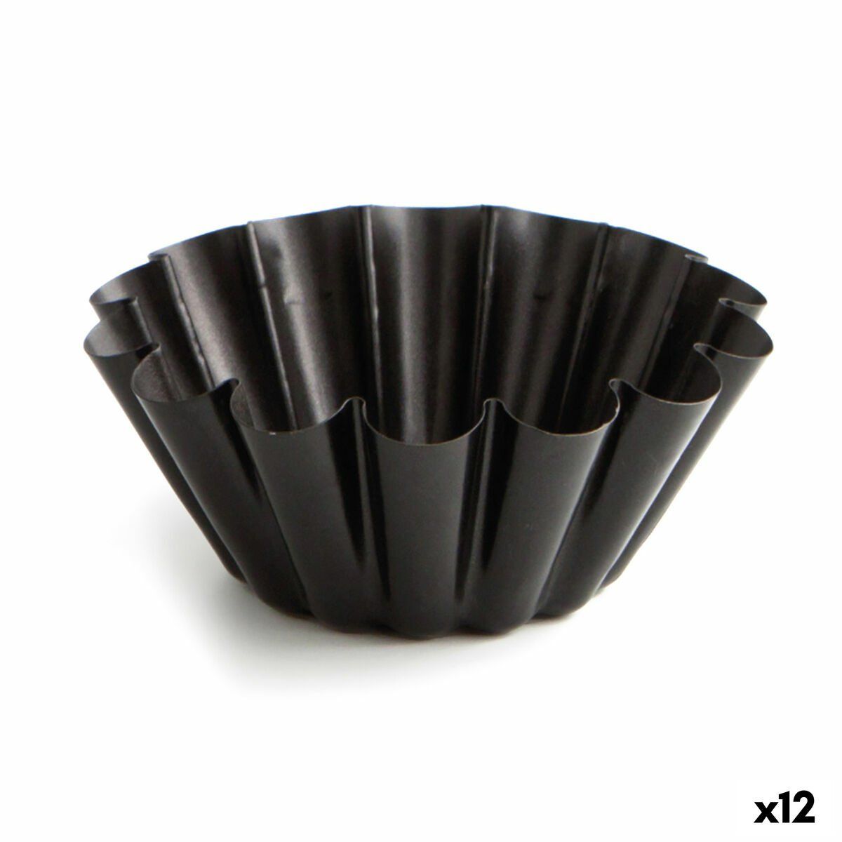 Molde para Flan Quid Sweet Grey Negro Metal (12 Unidades)
