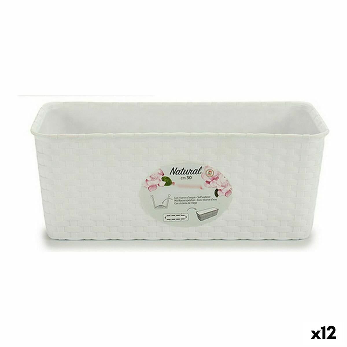 Jardinera Stefanplast Blanco Plástico 13 x 11 x 28,5 cm 29 x 11 x 12,5 cm (12 Unidades)