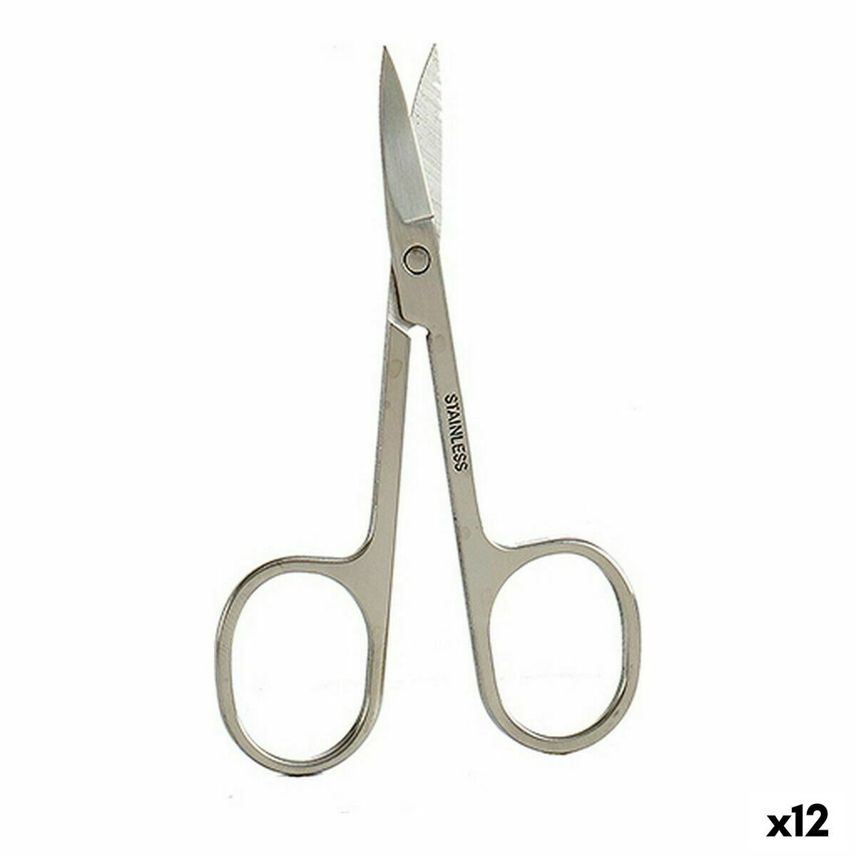 Tijeras para Uñas Berilo Plateado Acero 8,5 x 0,7 x 4 cm 0,7 x 14 x 8 cm (12 Unidades)