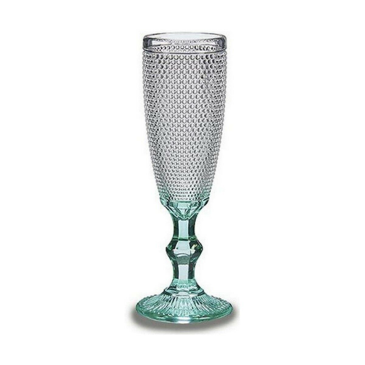 Copa de champán Vivalto Transparente Turquesa Vidrio 185 ml Puntos (6 Unidades)