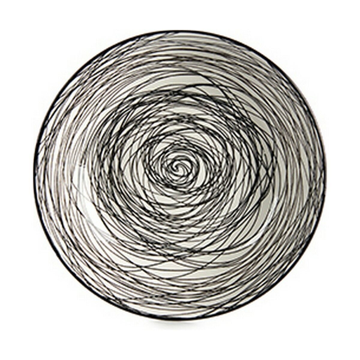 Plato Hondo Vessia Blanco Negro Porcelana Rayas 20 x 4,7 x 20 cm (6 Unidades)