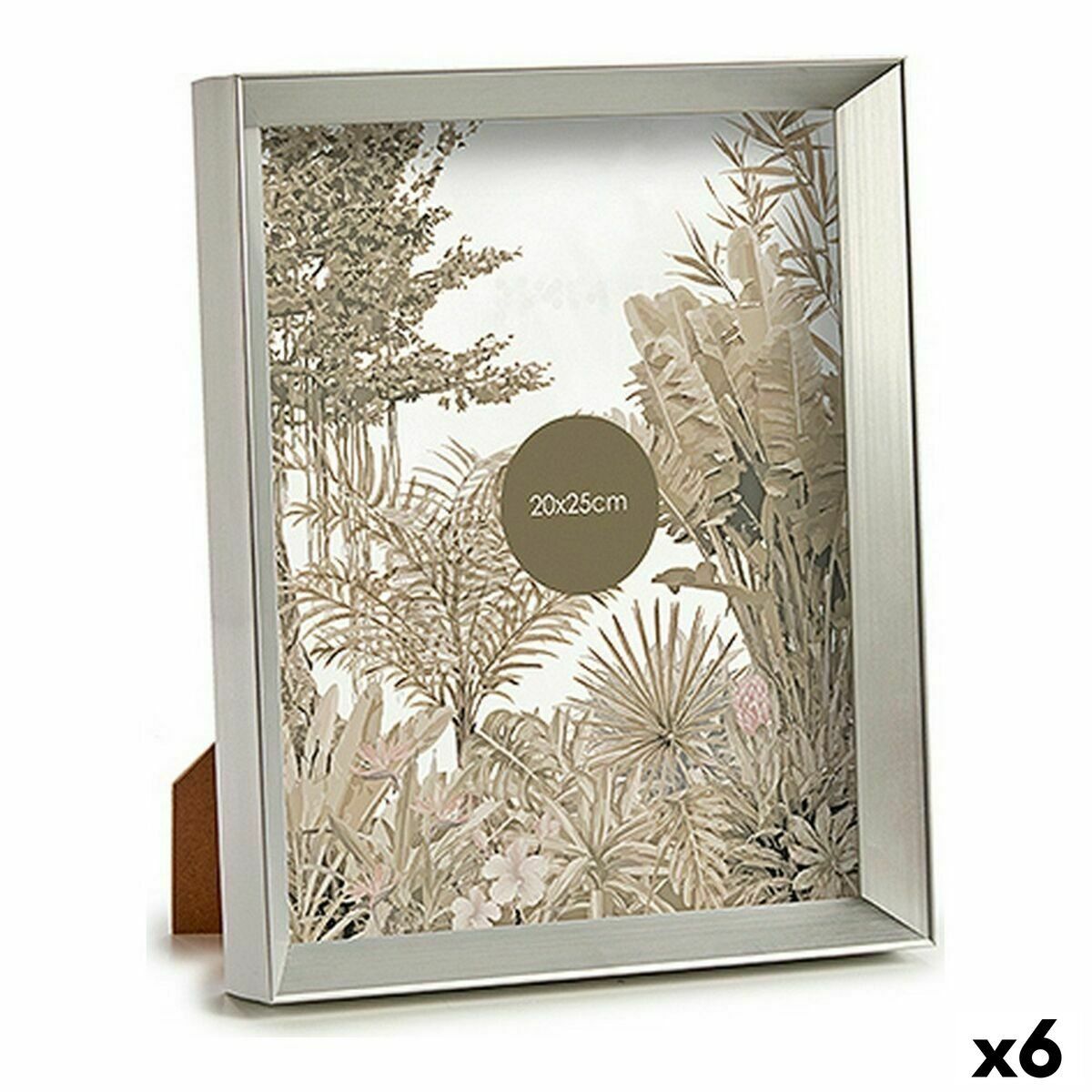 Marco de Fotos Gift Decor Plateado Vidrio Plástico (6 Unidades)