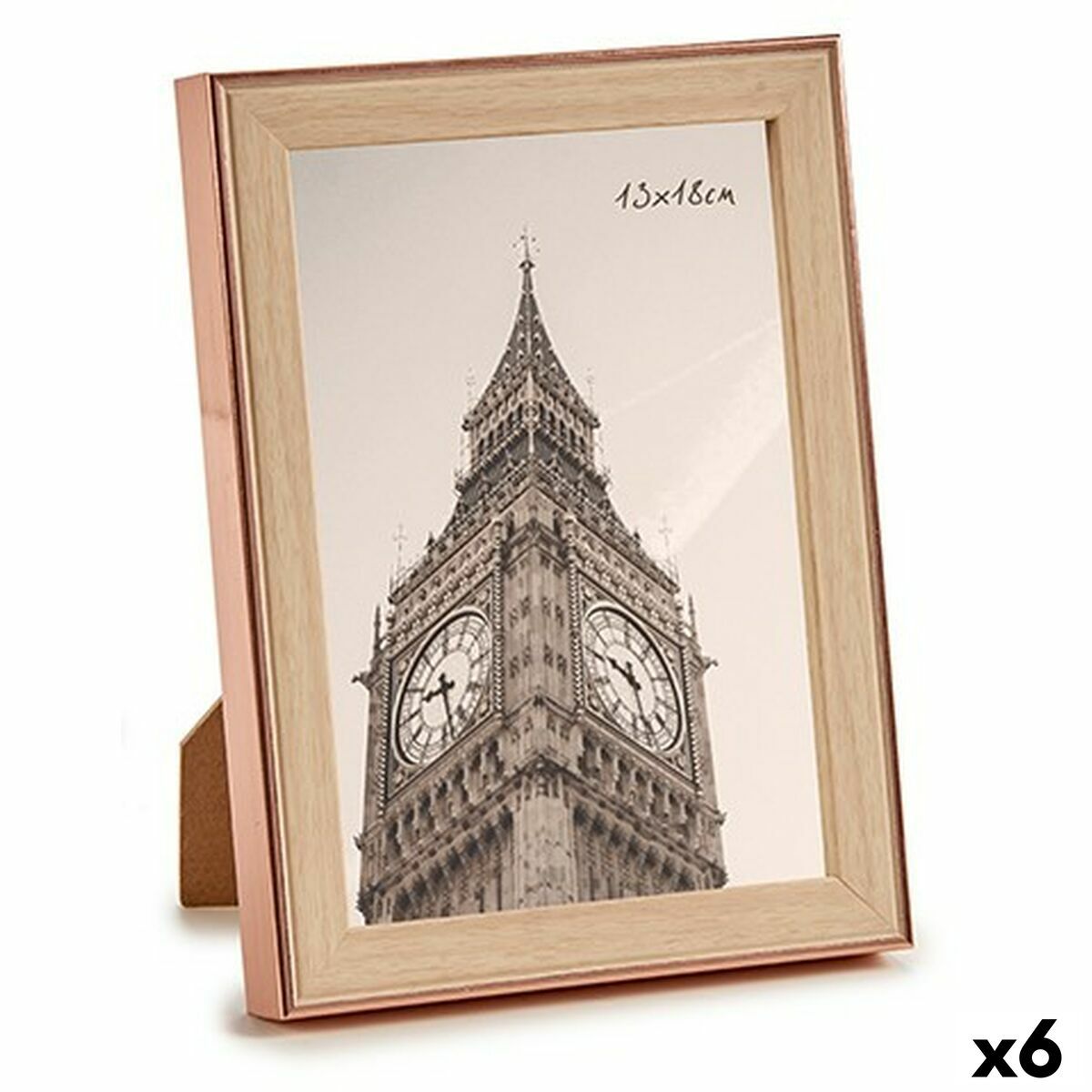 Marco de Fotos Gift Decor Marrón Cobre Vidrio Polipropileno (6 Unidades)