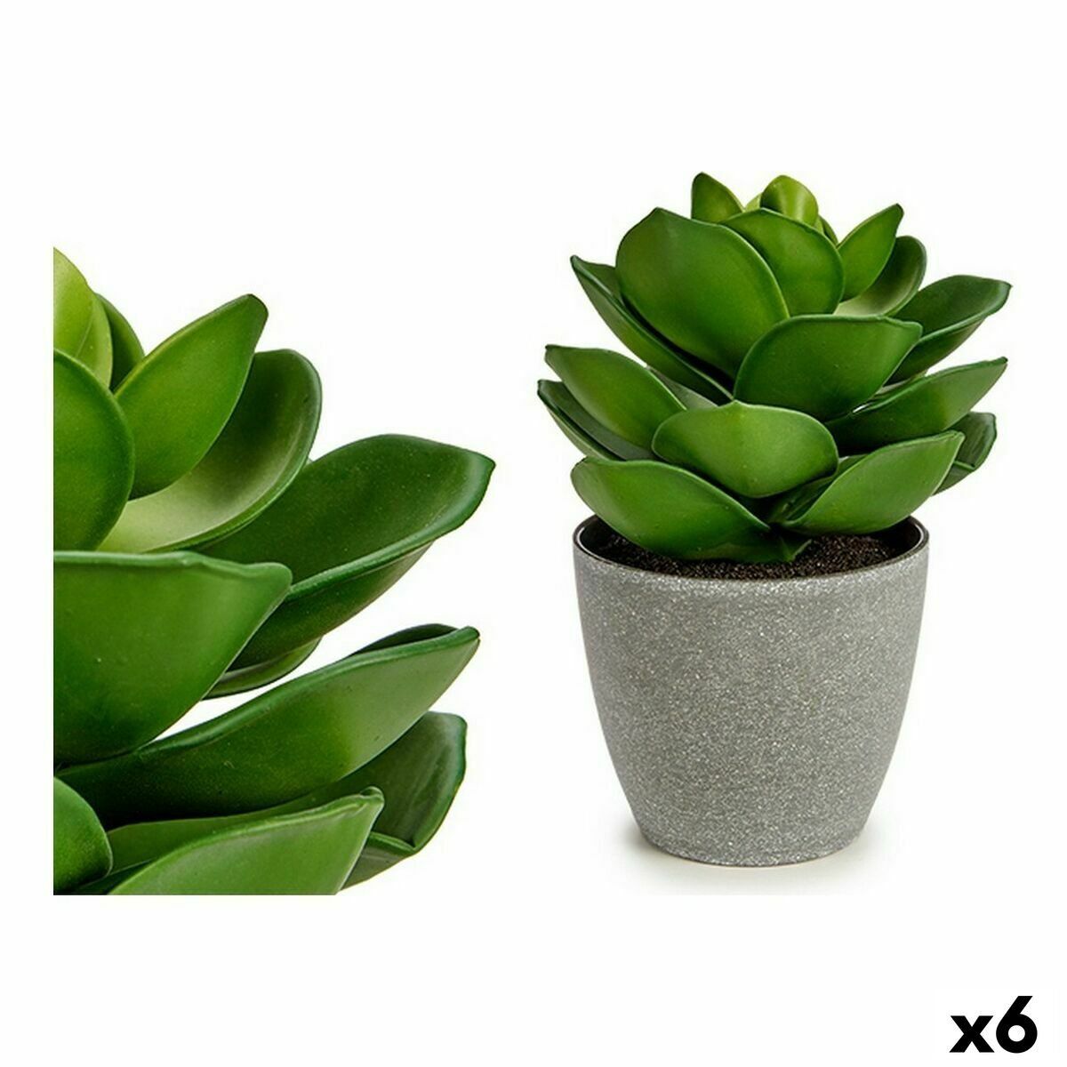 Planta Decorativa Ibergarden Plástico 16 x 21 x 16 cm Gris Verde (6 Unidades)