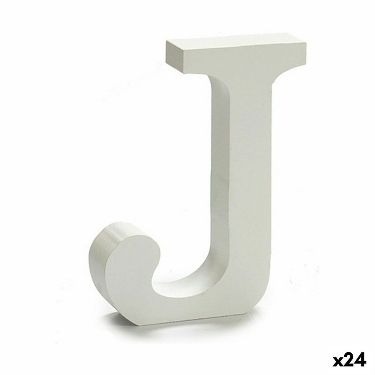 Letra Pincello J Blanco Madera 2 x 11 cm 2 x 16 x 14,5 cm (24 Unidades)