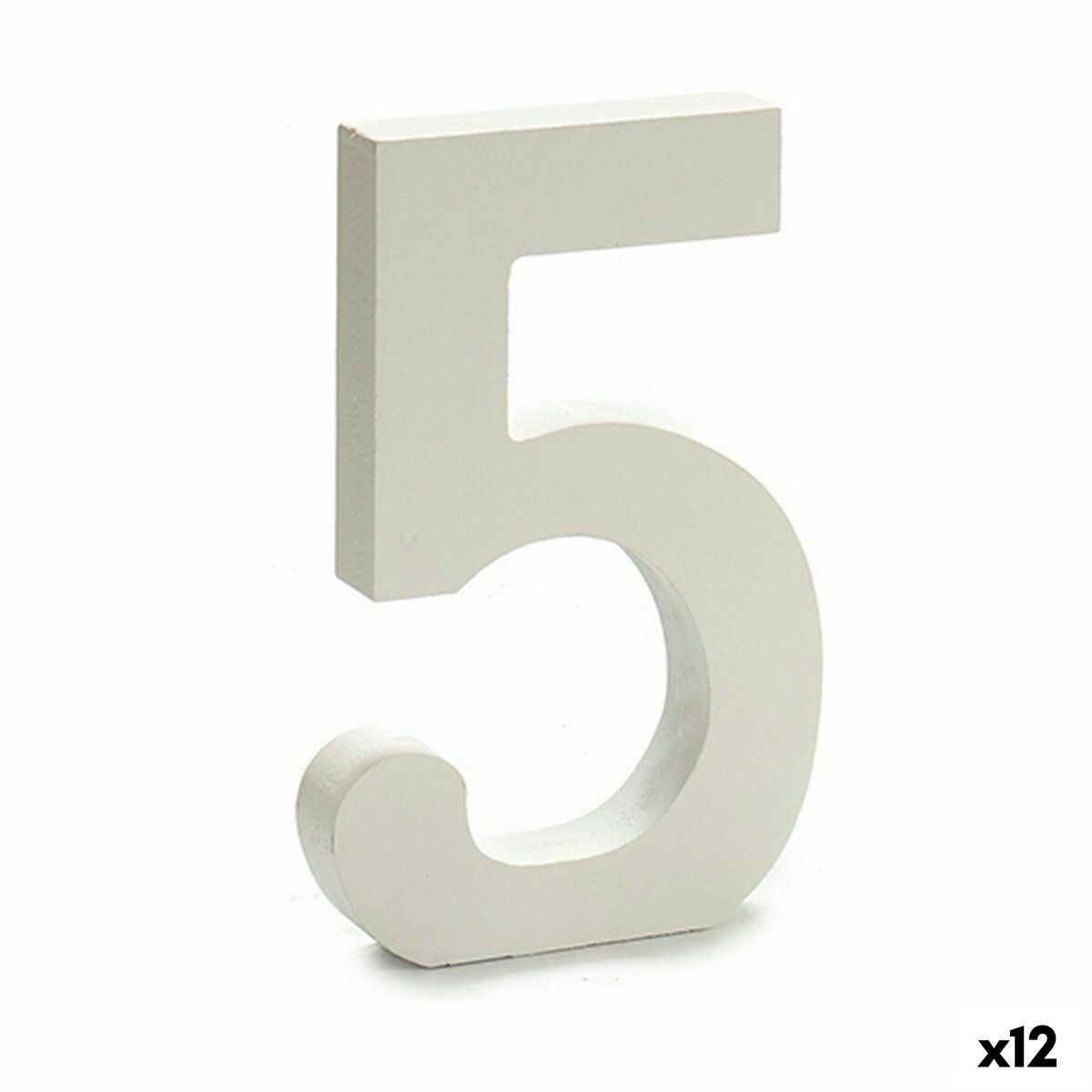 Número Pincello 5 Blanco 1,8 x 21 x 17 cm (12 Unidades)