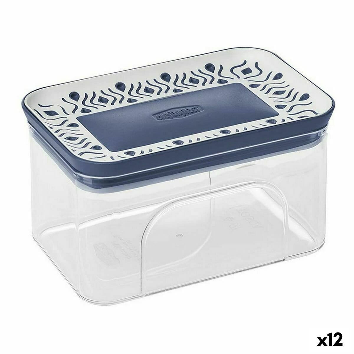 Bote Stefanplast Azul Plástico 700 ml 10,3 x 8 x 15,5 cm Hermético (12 Unidades)