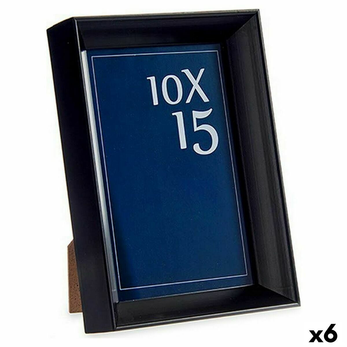 Marco de Fotos Gift Decor Negro Vidrio Plástico (6 Unidades)