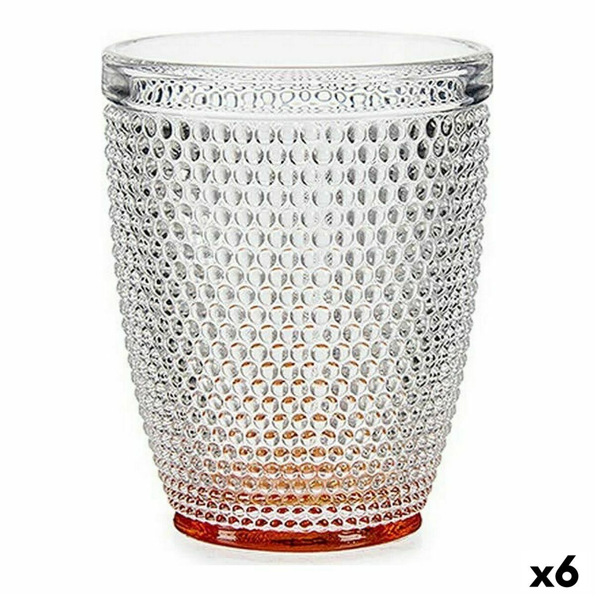 Vaso Vivalto Transparente Ambar Vidrio Puntos 300 ml (6 Unidades)
