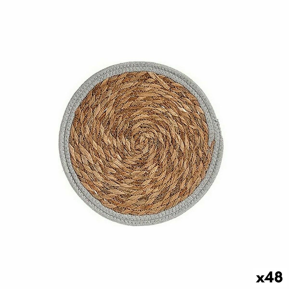 Salvamantel Gift Decor Gris Natural Fibra natural Ø 30 cm 30 x 1 x 30 cm (48 Unidades)