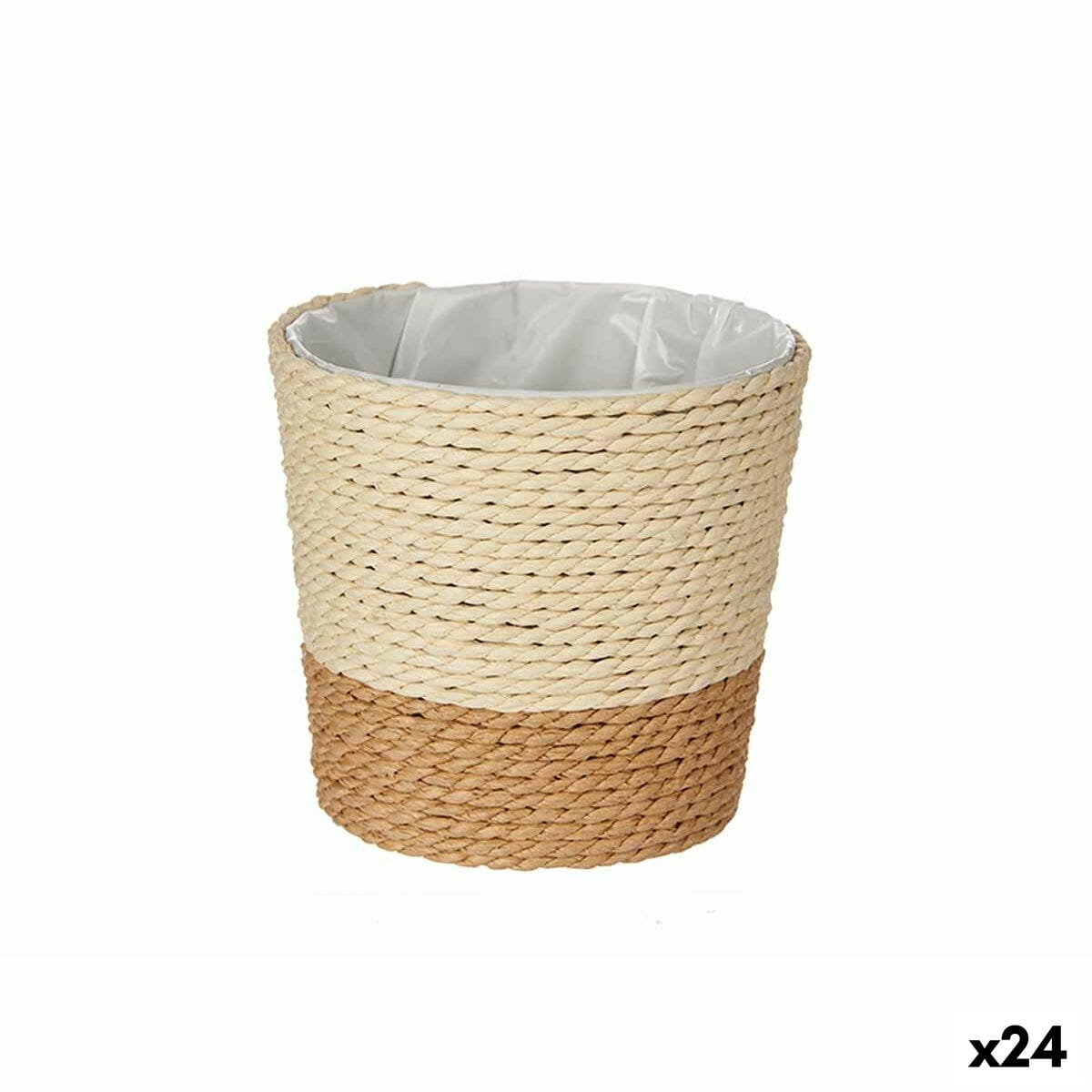 Macetero Ibergarden Marrón Natural Cuerda Plástico 11 x 10,5 x 11 cm (24 Unidades)