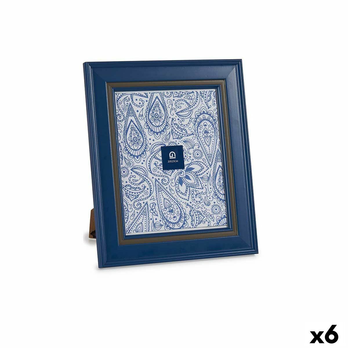 Marco de Fotos Gift Decor Azul Cristal Plástico (6 Unidades)