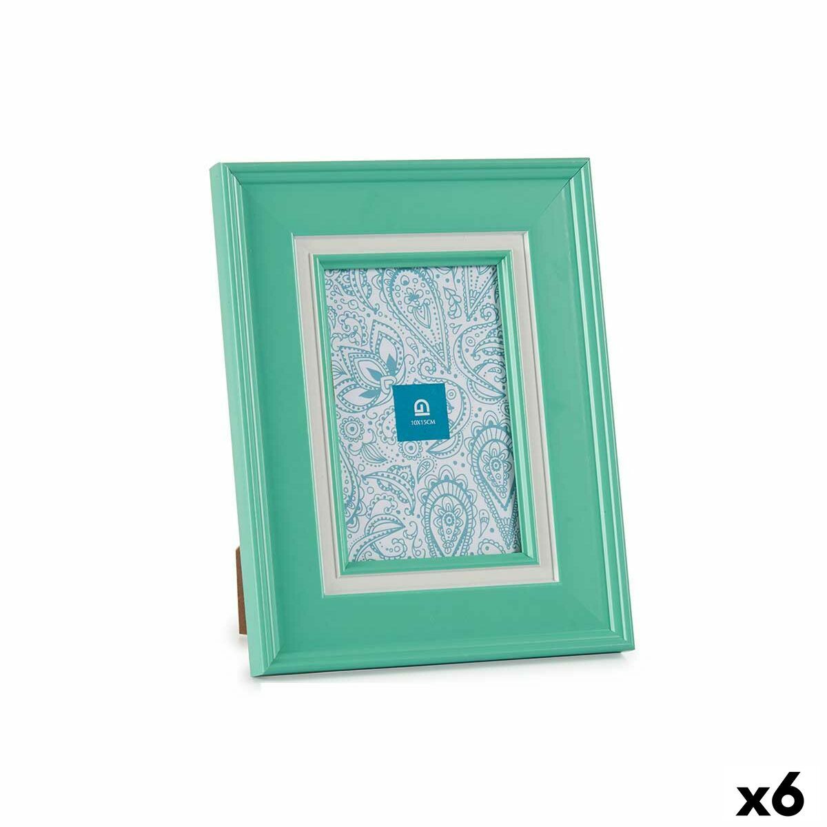 Marco de Fotos Gift Decor Verde Cristal Plástico (6 Unidades)