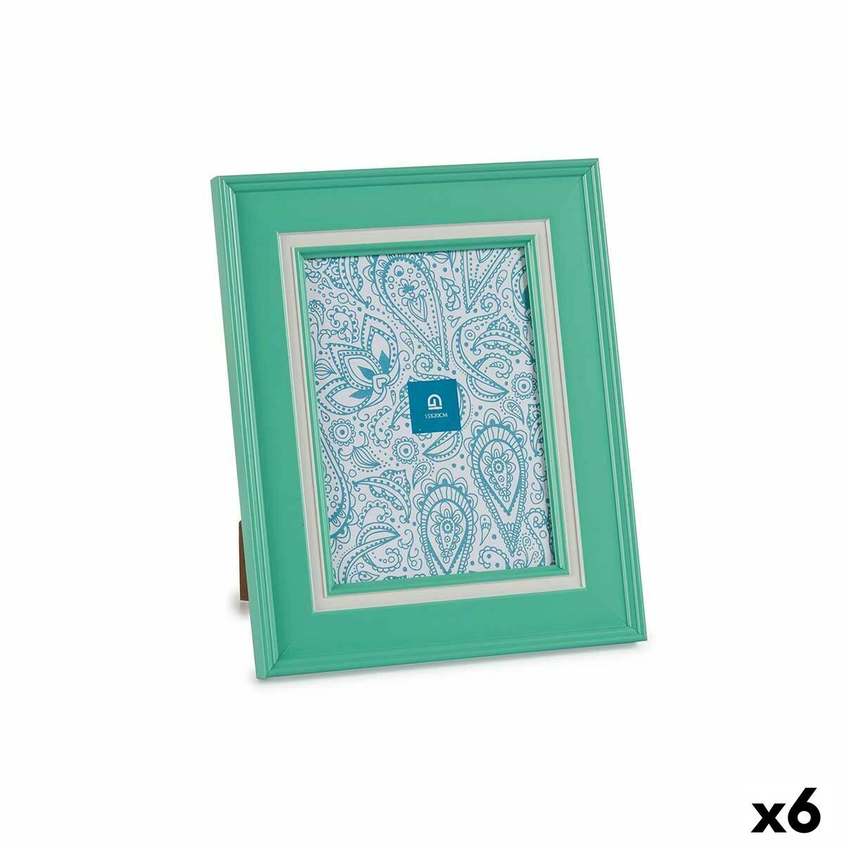 Marco de Fotos Gift Decor Verde Cristal Plástico (6 Unidades)